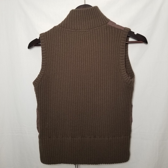SUZY SHIER puffy double two way zip up brown vest - Picture 7 of 9